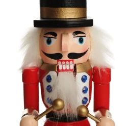 Traditional Christmas Wooden Nutcracker Soldier Ornament with Drums - Medium Cheap