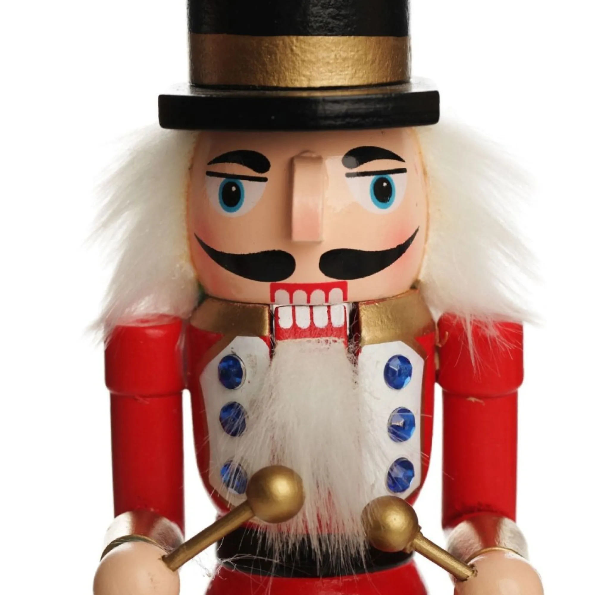 Traditional Christmas Wooden Nutcracker Soldier Ornament with Drums - Medium Cheap