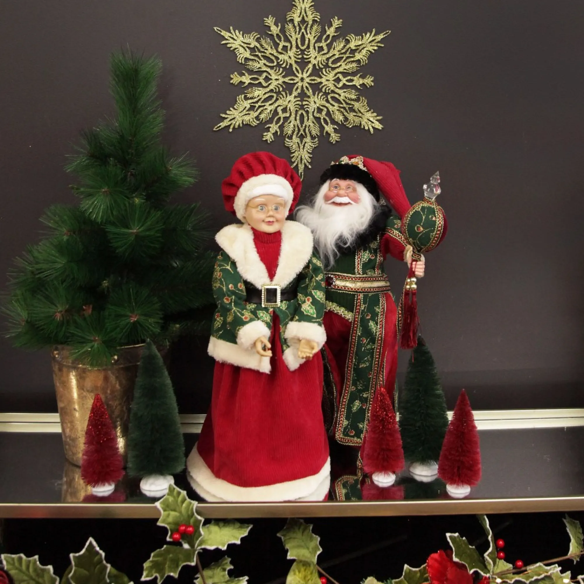 Traditional Mrs Claus Standing Christmas Ornament Cheap
