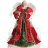 Traditional Red and Green Angel Tree Topper Ornament Fashion