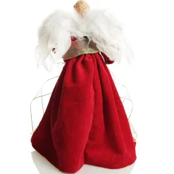 Traditional Red and Green Angel Tree Topper Ornament Fashion