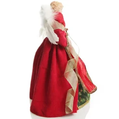 Traditional Red and Green Angel Tree Topper Ornament Fashion