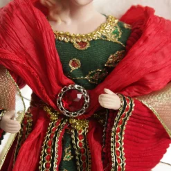 Traditional Red and Green Angel Tree Topper Ornament Fashion