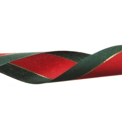 Traditional Red Green and Gold Grossgrain Wired Christmas Ribbon - 3.8cm Online