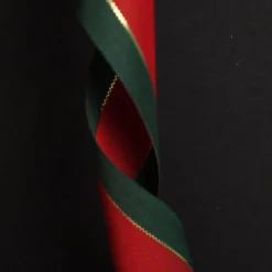 Traditional Red Green and Gold Grossgrain Wired Christmas Ribbon - 3.8cm Online