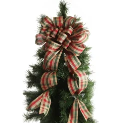 Traditional Tartan Deluxe Tree Topper Bow with Streamers Fashion