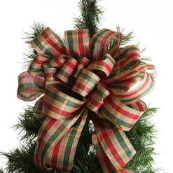 Traditional Tartan Deluxe Tree Topper Bow with Streamers Fashion
