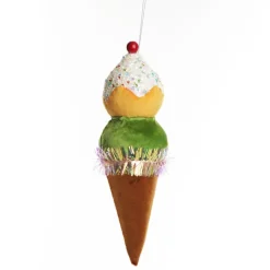 Velvet Ice Cream Cone Tree Decoration Best Sale