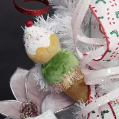Velvet Ice Cream Cone Tree Decoration Best Sale