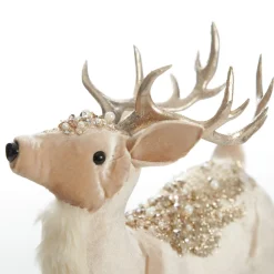 Velvet Pink Deer with Jewels - Standing with Head Back Store