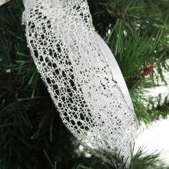 White and Silver Glitter Deluxe Tree Topper Bow with Streamers Online