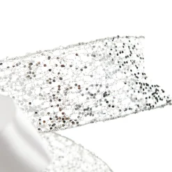 White and Silver Glitter Deluxe Tree Topper Bow with Streamers Online