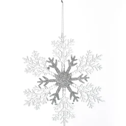 White and Silver Glitter Snowflake Tree Decoration Best