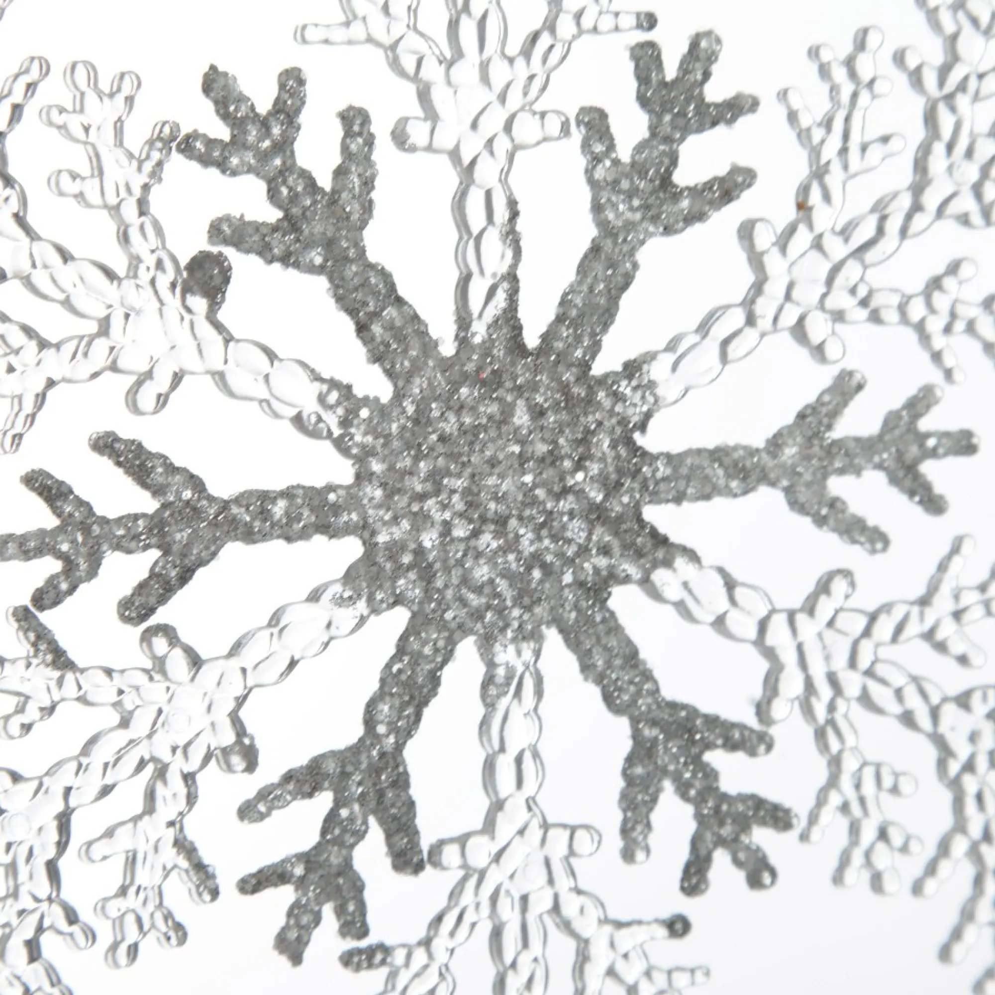 White and Silver Glitter Snowflake Tree Decoration Best