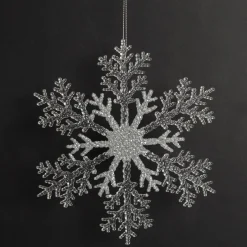 White and Silver Glitter Snowflake Tree Decoration Best