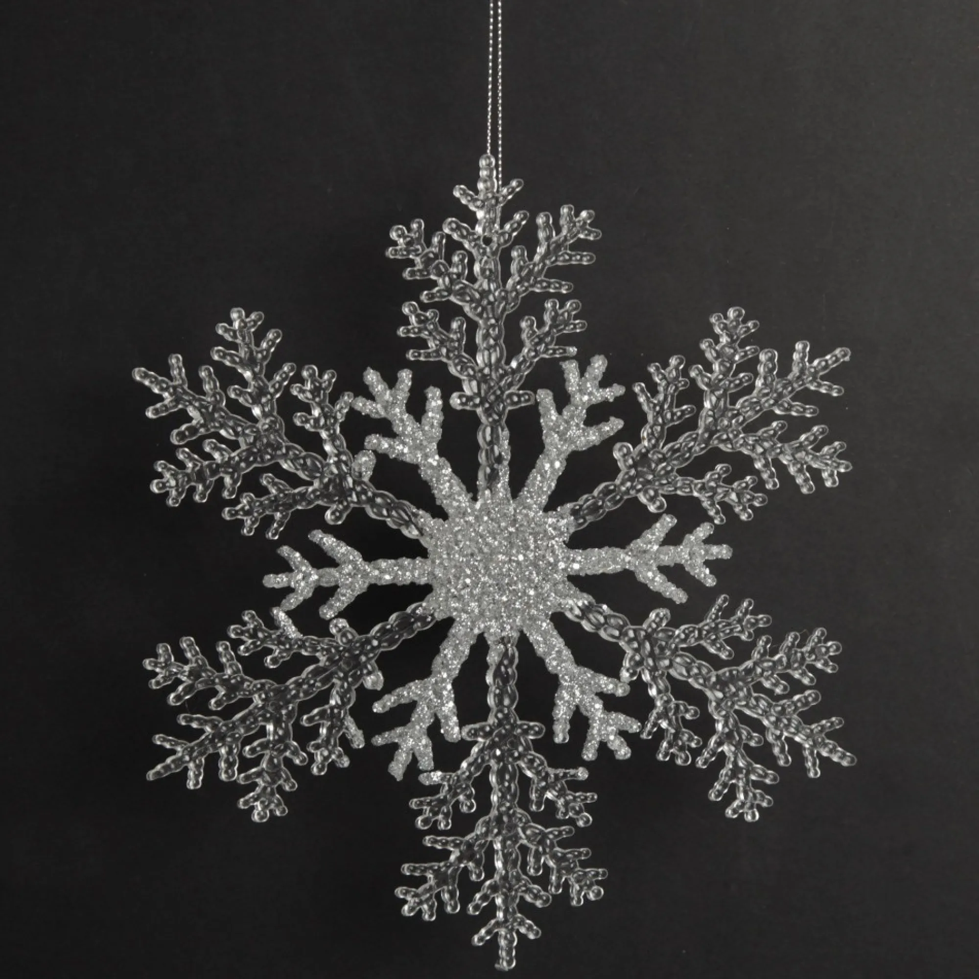 White and Silver Glitter Snowflake Tree Decoration Best