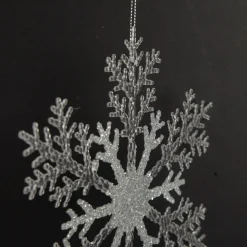 White and Silver Glitter Snowflake Tree Decoration Best