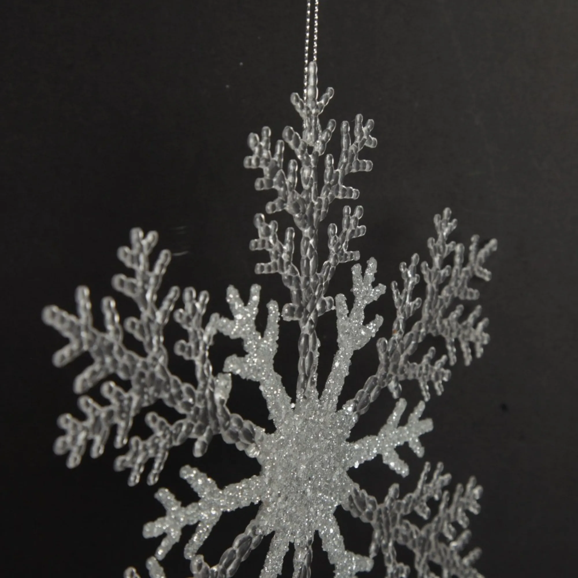 White and Silver Glitter Snowflake Tree Decoration Best