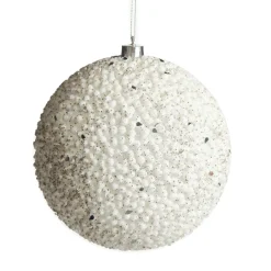 White Beaded Christmas Bauble - Set of 2 Shop