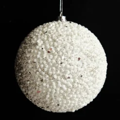 White Beaded Christmas Bauble - Set of 2 Shop