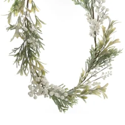 White Berry and Frosted Leaf Christmas Garland Sale