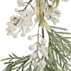 White Berry and Frosted Leaf Christmas Garland Sale