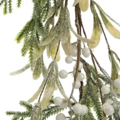 White Berry and Frosted Leaf Christmas Garland Sale