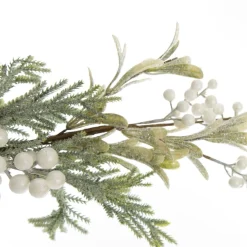 White Berry and Frosted Leaf Christmas Garland Sale