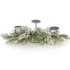 White Berry and Frosted Leaf Christmas Table Centrepiece Candle Holder Store
