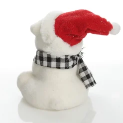 White Boy Polar Bear Cub Sitting with Santa Hat Sale