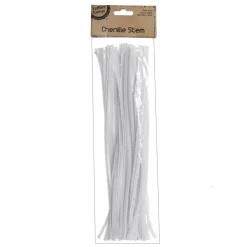 White Chenille Stem Pipe Cleaners - Pack of 50 Cheap