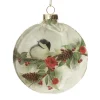 White Christmas Bird Glass Disc Fashion