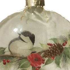 White Christmas Bird Glass Disc Fashion