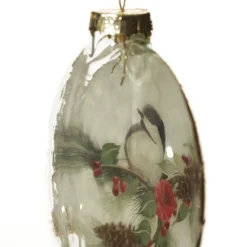 White Christmas Bird Glass Disc Fashion