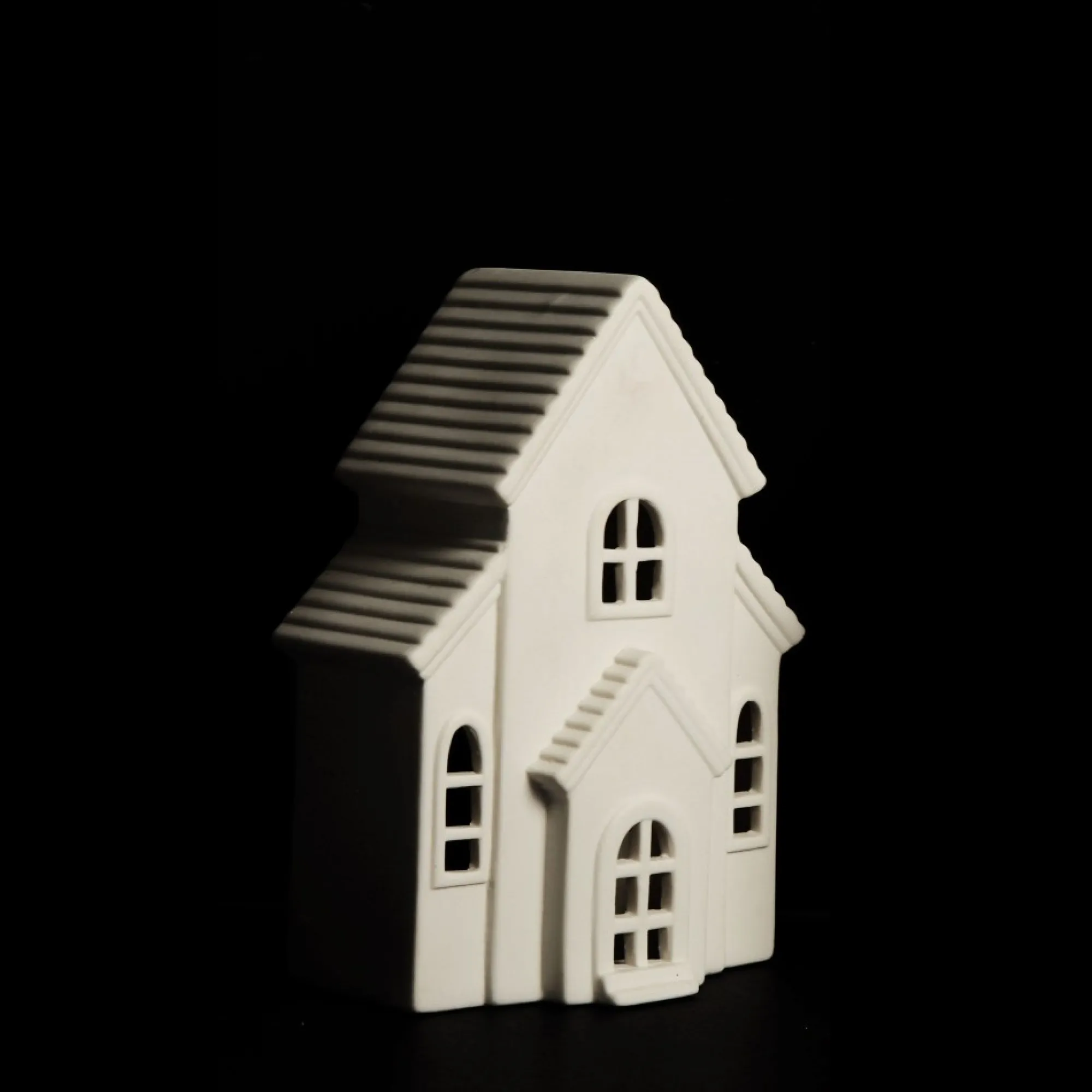 White Christmas Church Candle Holder New