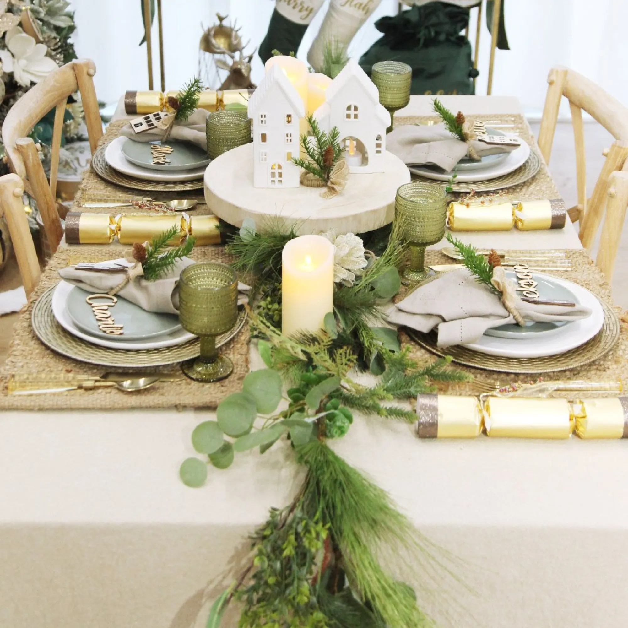 White Christmas Church Candle Holder New