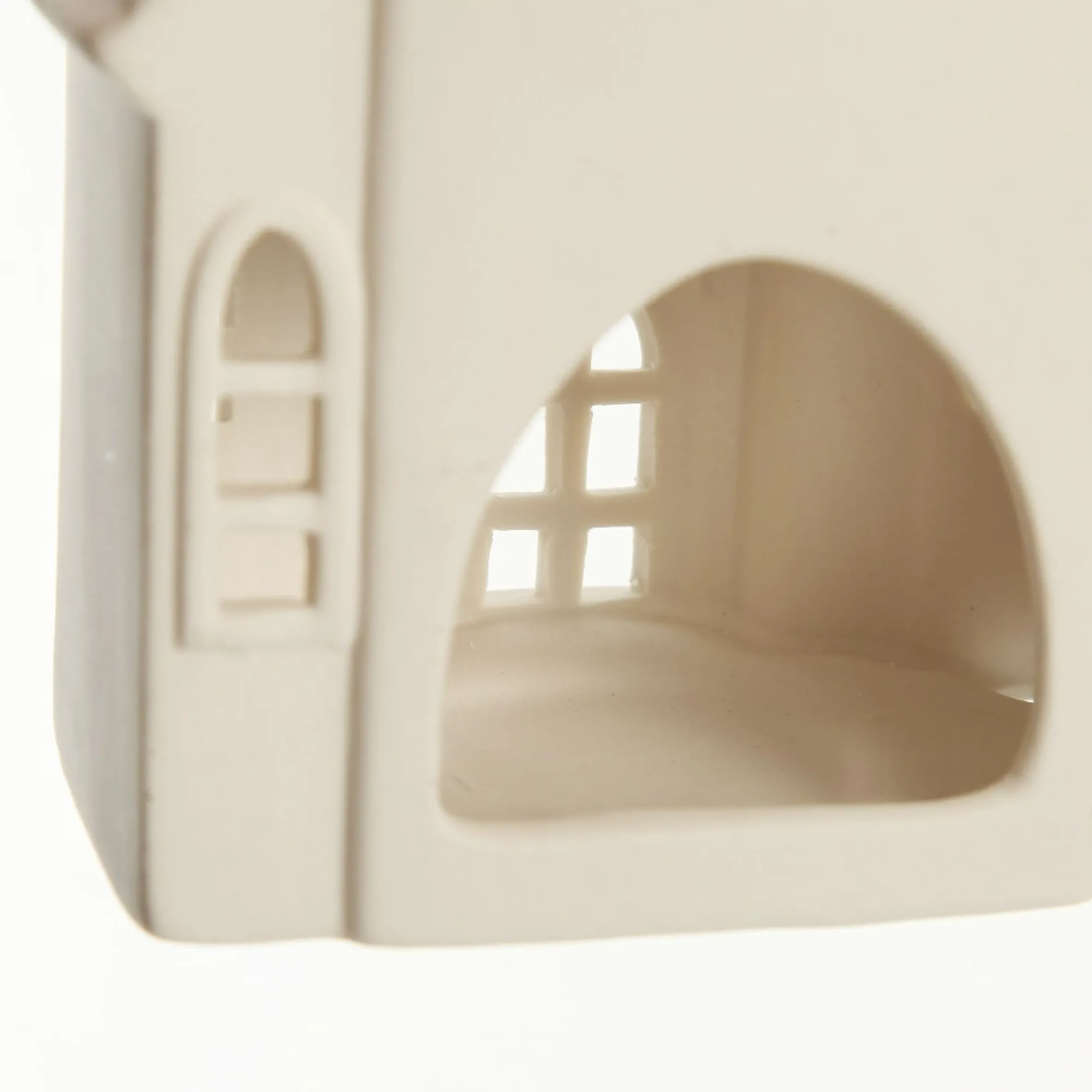 White Christmas Church Candle Holder New