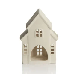 White Christmas Church Candle Holder New