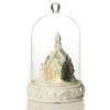 White Church in Glass Cloche Lightup Ornament Shop
