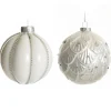 White Decorative Christmas Baubles - Set of 2 Cheap