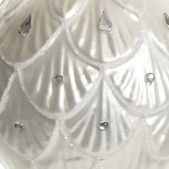 White Decorative Christmas Baubles - Set of 2 Cheap