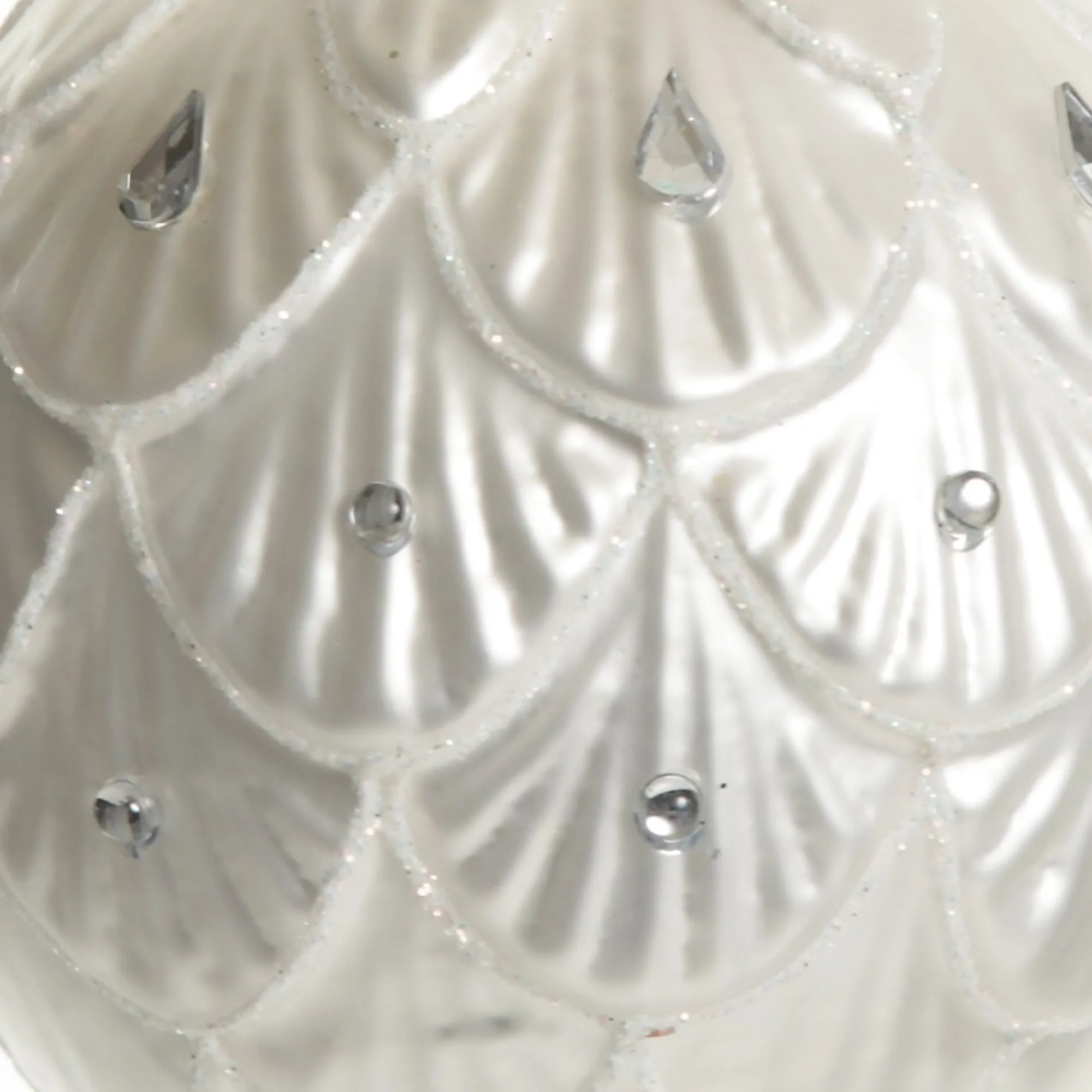 White Decorative Christmas Baubles - Set of 2 Cheap