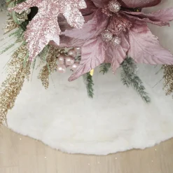 White Faux Fur Christmas Tree Skirt Store