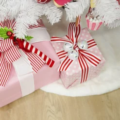 White Faux Fur Christmas Tree Skirt Store