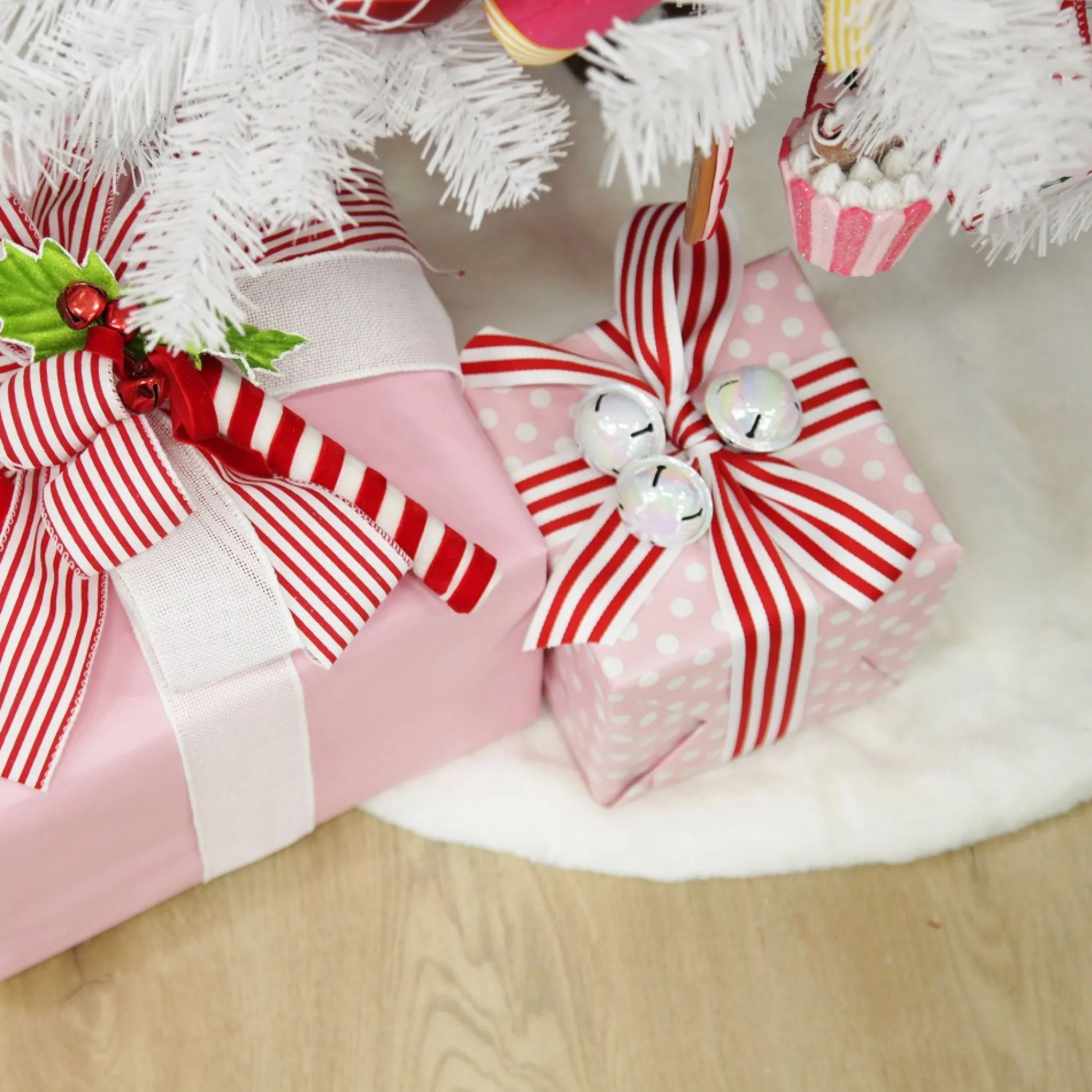 White Faux Fur Christmas Tree Skirt Store