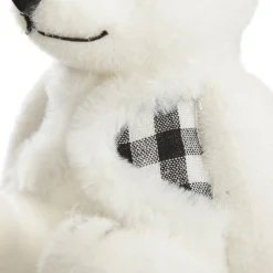 White Girl Polar Bear Cub Sitting with Red Bow Store