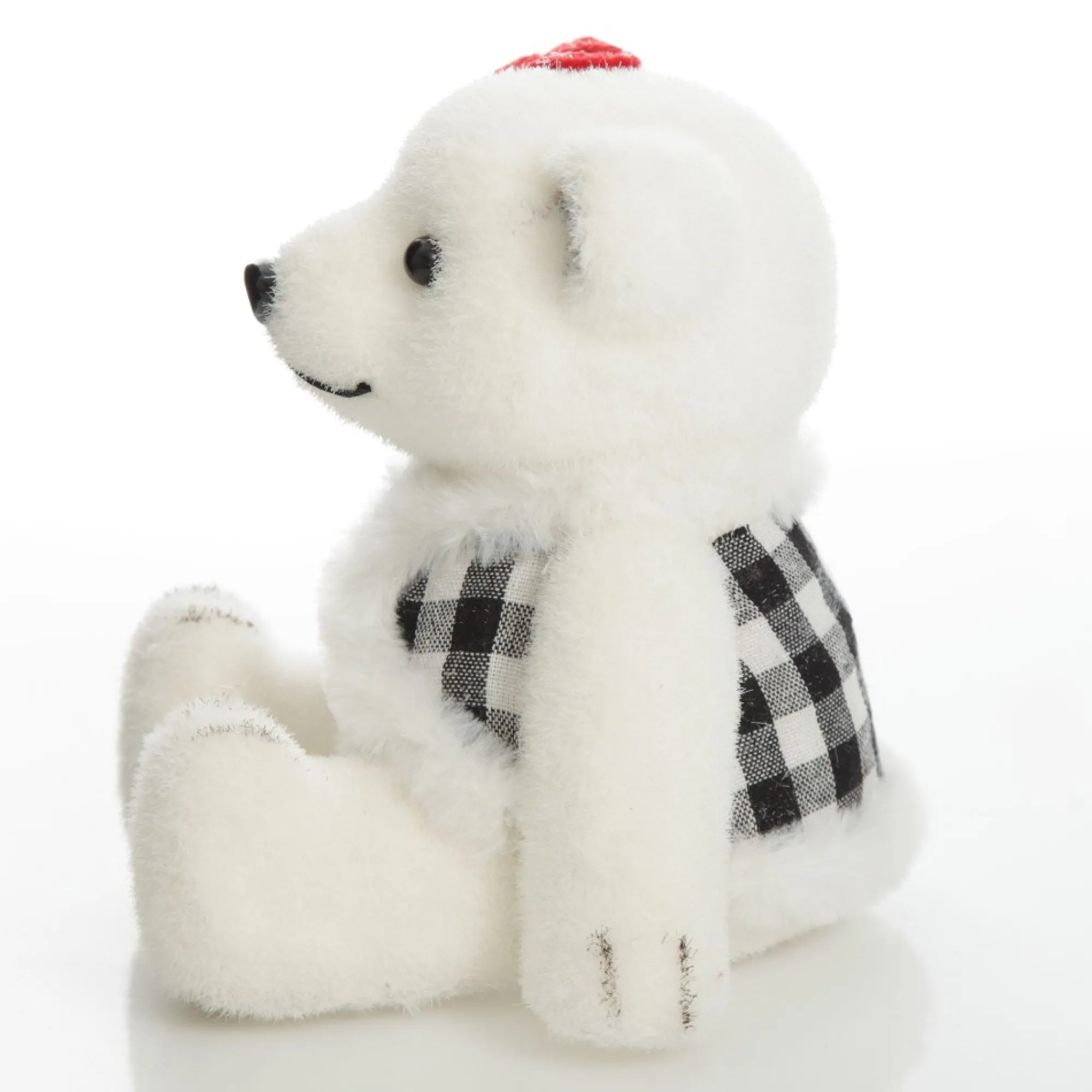 White Girl Polar Bear Cub Sitting with Red Bow Store