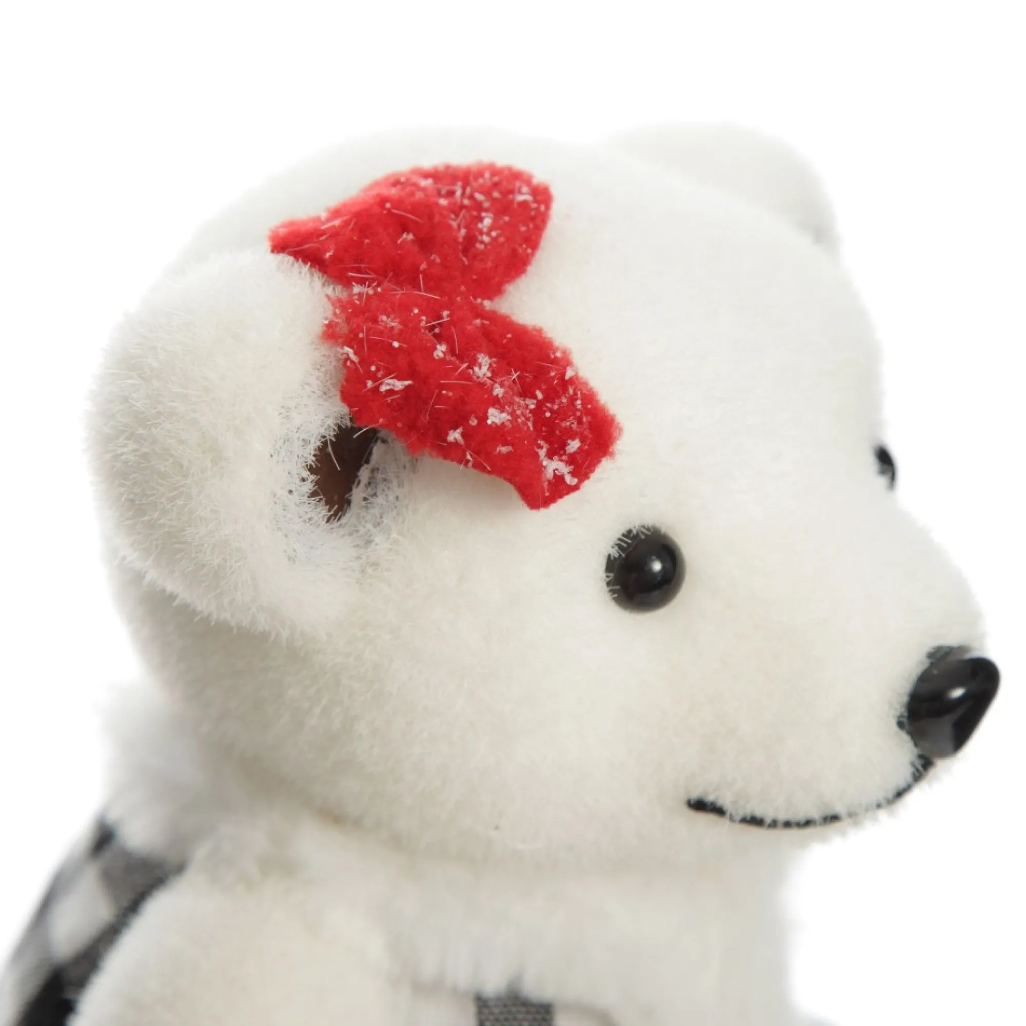 White Girl Polar Bear Cub Sitting with Red Bow Store