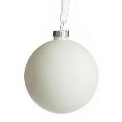 White Glass Personalised Christmas Bauble Fashion