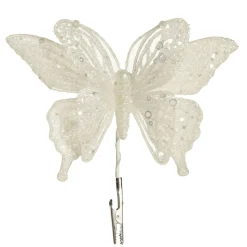 White Glitter and Sequin Butterfly Clip Best Sale